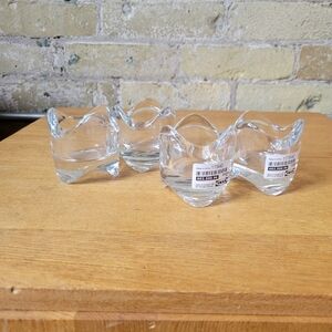 IKEA Vasnas Glass Wavy Tealight Candle Holders, Set of 4